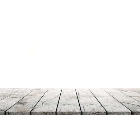 Old wooddesk with white backgroundの写真素材