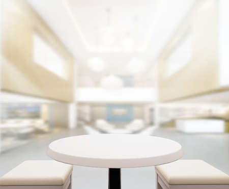 Table Top And Blur Office Of Backgroundの写真素材