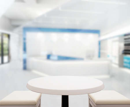 Table Top And Blur Office Of Backgroundの写真素材