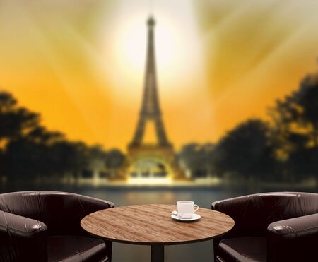 Wood table top in the holidayの写真素材