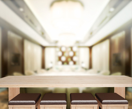 Table Top And Blur Office Backgroundの写真素材