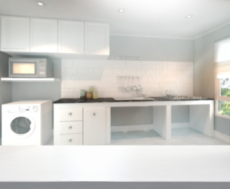 Table Top And Blur Interior Backgroundの写真素材