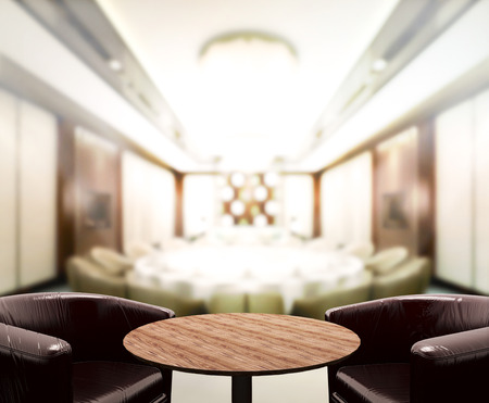 Table Top And Blur Office Backgroundの写真素材