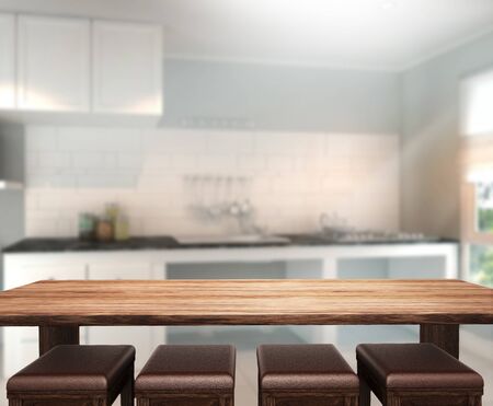 Table Top And Blur Interior Backgroundの写真素材