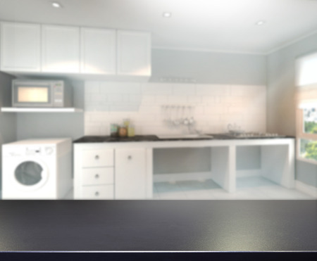Table Top And Blur Interior Backgroundの写真素材