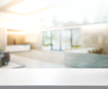 Table Top And Blur Interior Backgroundの写真素材