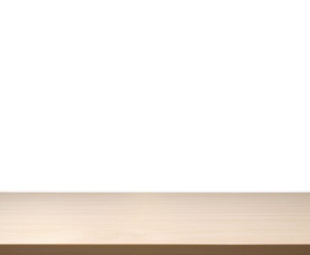 Top wooddesk with white backgroundの写真素材