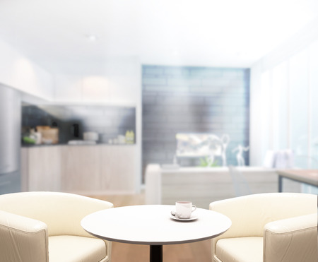 Table Top And Blur Interior of Backgroundの写真素材