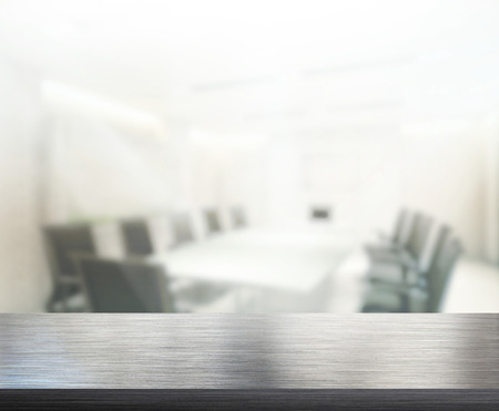 Table Top And Blur Office Of Backgroundの写真素材
