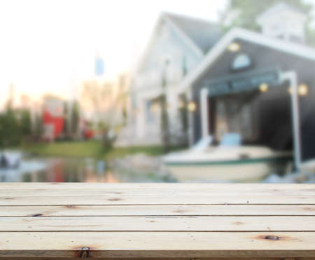 Table Top And Blur Building Of the Backgroundの写真素材
