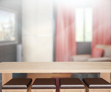 Table Top And Blur Interior of Backgroundの写真素材