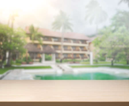 Table Top And Blur Building Of the Backgroundの写真素材