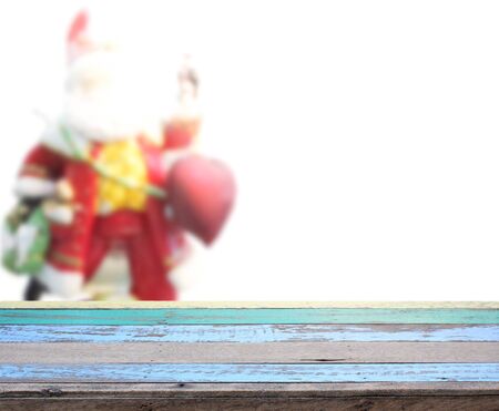 Wood Table Top Background In the Holidayの写真素材