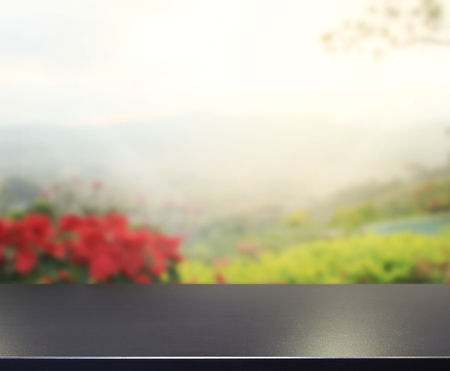 Table Top And Blur Nature of the Background