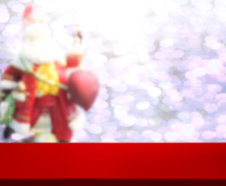 Wood Table Top Background In the Holidayの写真素材