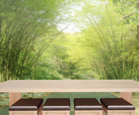 Table Top And Blur Nature of the Backgroundの写真素材