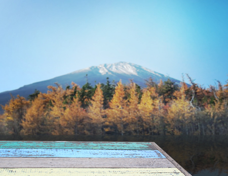 Table Top And Blur Nature of the Backgroundの写真素材