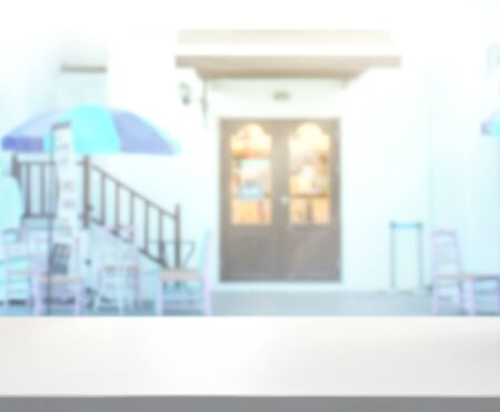 Table Top And Blur Building Of The Backgroundの写真素材