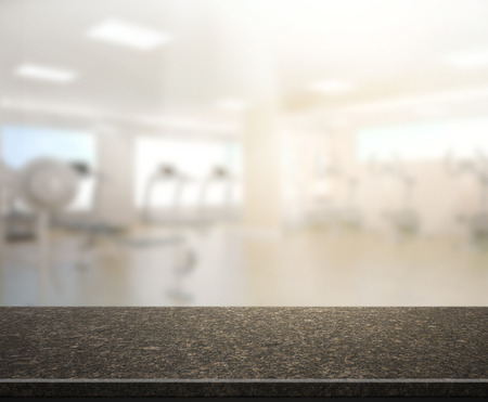 Table Top And Blur Fitness Gym of The Backgroundの写真素材