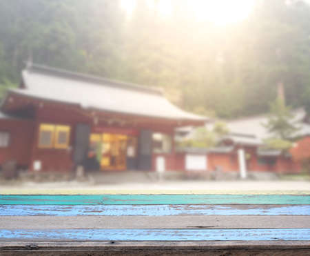 Table Top And Blur Building Of The Backgroundの写真素材