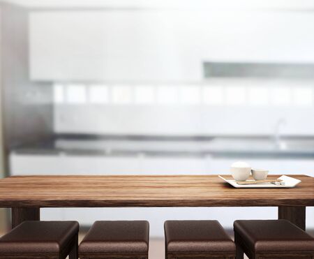Table Top And Blur Interior of the Background