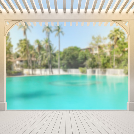 Balcony And Terrace Of The Blur Nature Backgroundの写真素材