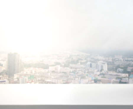 Table Top And Blur Building Of The Backgroundの写真素材