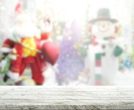 Wood Table Top Background In the Holidayの写真素材