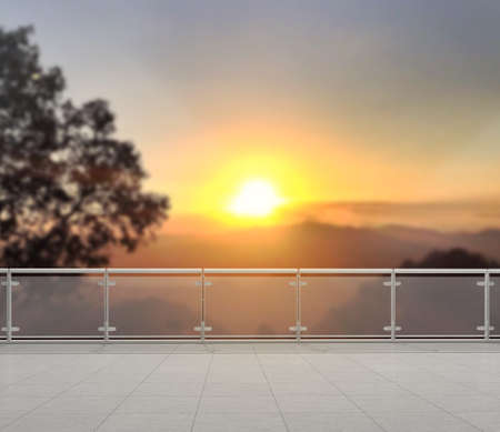 Balcony And Terrace Of The Blur Nature Backgroundの写真素材
