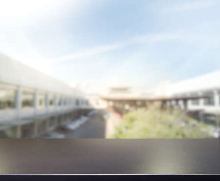 Table Top And Blur Building Of The Background