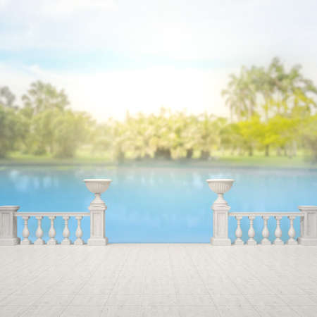 Balcony And Terrace Of The Blur Nature Backgroundの写真素材