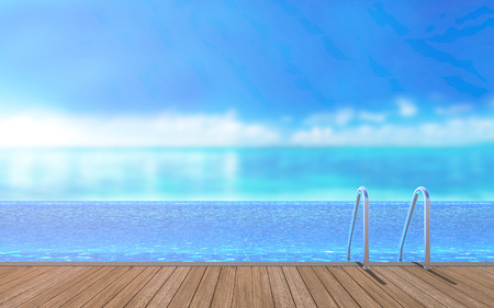 Swimming Pool And Terrace Of The Blur Nature Background