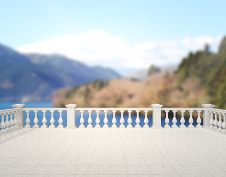 Balcony And Terrace Of The Blur Nature Backgroundの写真素材