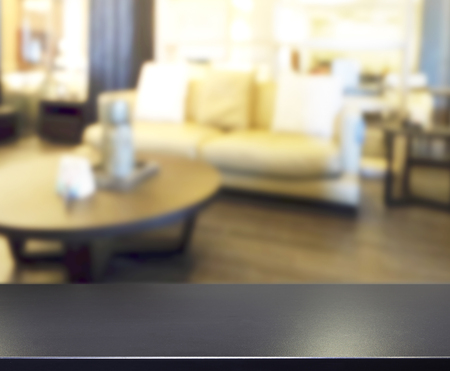 Table Top And Blur Living Room Of The Backgroundの写真素材
