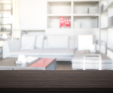 Table Top And Blur Living Room Of The Backgroundの写真素材