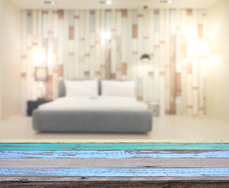 Table Top And Blur Background In the Bedroomの写真素材