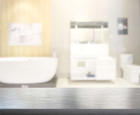 Table Top And Blur Bathroom of the Backgroundの写真素材