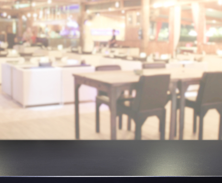 Table Top And Blur Restaurant Of The Background