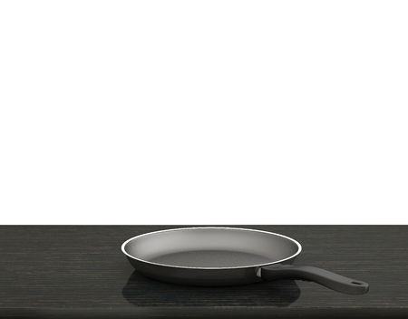 Empty Pan On The Table  On Isolated White Of Backgroundの写真素材