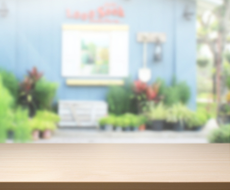 Table Top And Blur Building Of The Backgroundの写真素材
