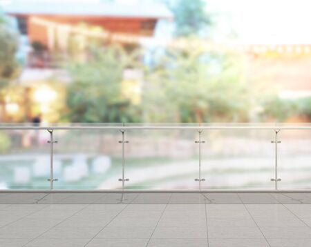 Balcony And Terrace Of The Blur Exterior Backgroundの写真素材