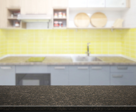Table Top And Blur Kitchen Room of The Backgroundの写真素材