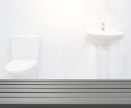 Table Top And Blur Bathroom Of The Backgroundの写真素材