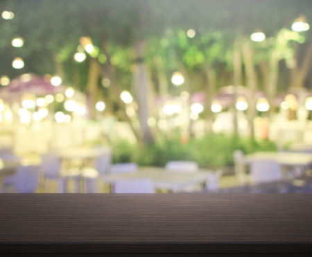 Table Top And Blur Restaurant Of The Background