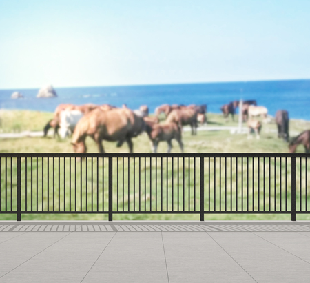 Balcony And Terrace Of The Blur Nature Backgroundの写真素材