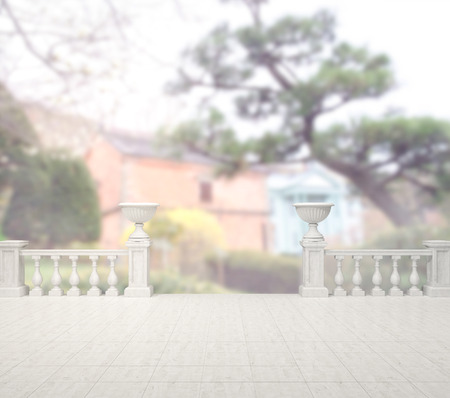 Balcony And Terrace Of The Blur Exterior Backgroundの写真素材