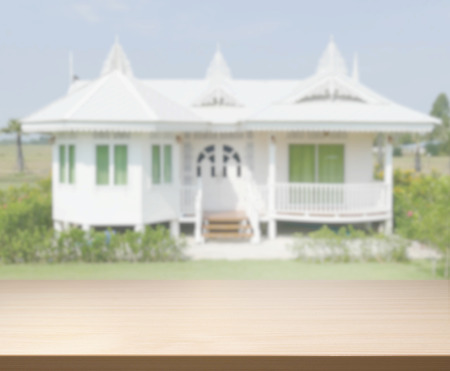 Table Top And Blur Exterior Of The Backgroundの写真素材