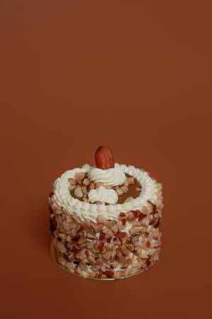 Birthday Cake On Color For The Backgroundの写真素材