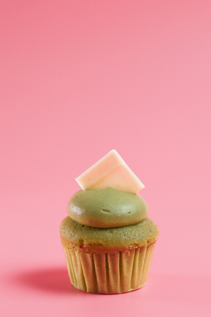 Birthday Cake On Color For Backgroundの写真素材