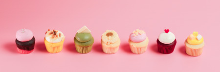 Birthday Cake On Color For Backgroundの写真素材